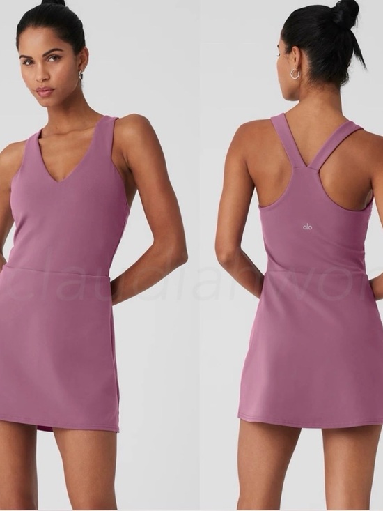 ALO Yoga Dresses & Skirts - ALO Yoga Mauve V-Neck Racerback Mini Dress